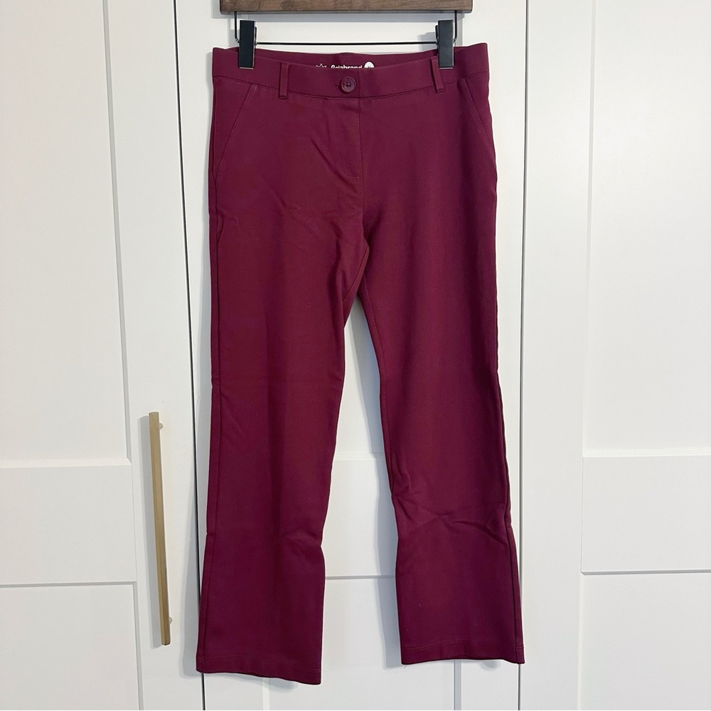 Betabrand Women's Cropped Pants in Burgundy